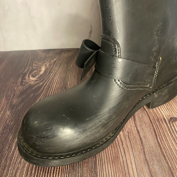 RED VALENTINO Black Bow tie Rain Boots Size 39 or 8.5 - Picture 5 of 11